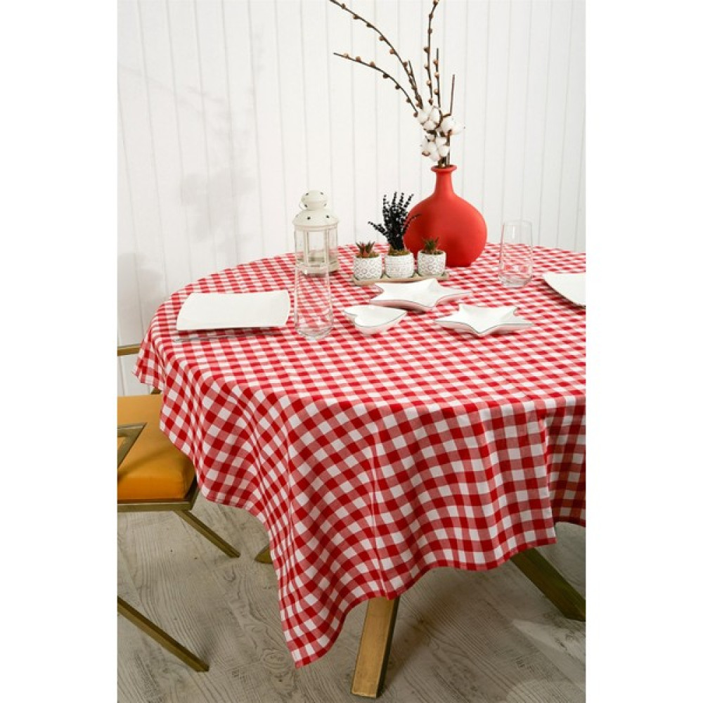 Nt Handmade Kırmızı Beyaz Kareli 160X130 cm Masa Örtüsü - Mutfak Konsepti Piknik Kamp Için Sofra Örtüsü - 130 x 160 cm Masa Örtüsü Fiyatı