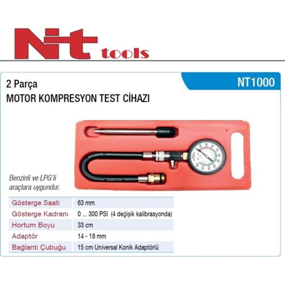 Nt Tools NT1000 Motor Kompresyon Test Cihazı 2 Parça Diğer Test ve Ölçüm Cihazları Fiyatı