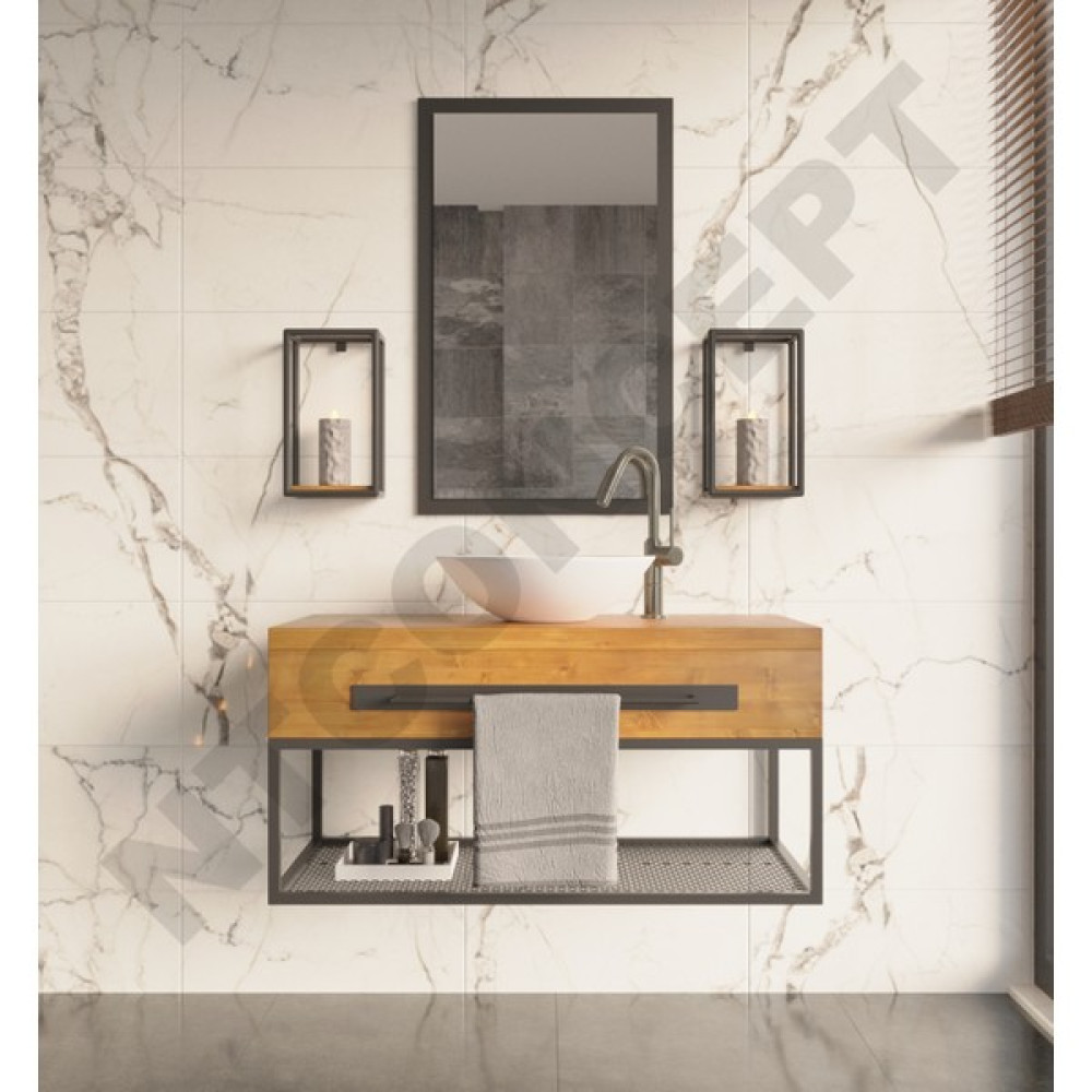 Ntconcept Artes Ayna Çerçeveli Masif Ahşap Lavabo Dolabı HILTON(70CM) Banyo Dolabı / Mobilyası Fiyatı