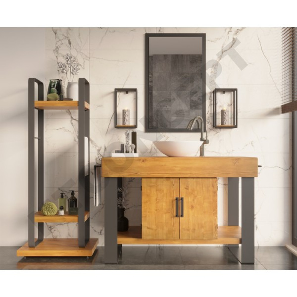 NTConcept Arwen Ayna Çerçeveli Masif Ahşap Lavabo Dolabı HILTON(70CM) Banyo Dolabı / Mobilyası Fiyatı