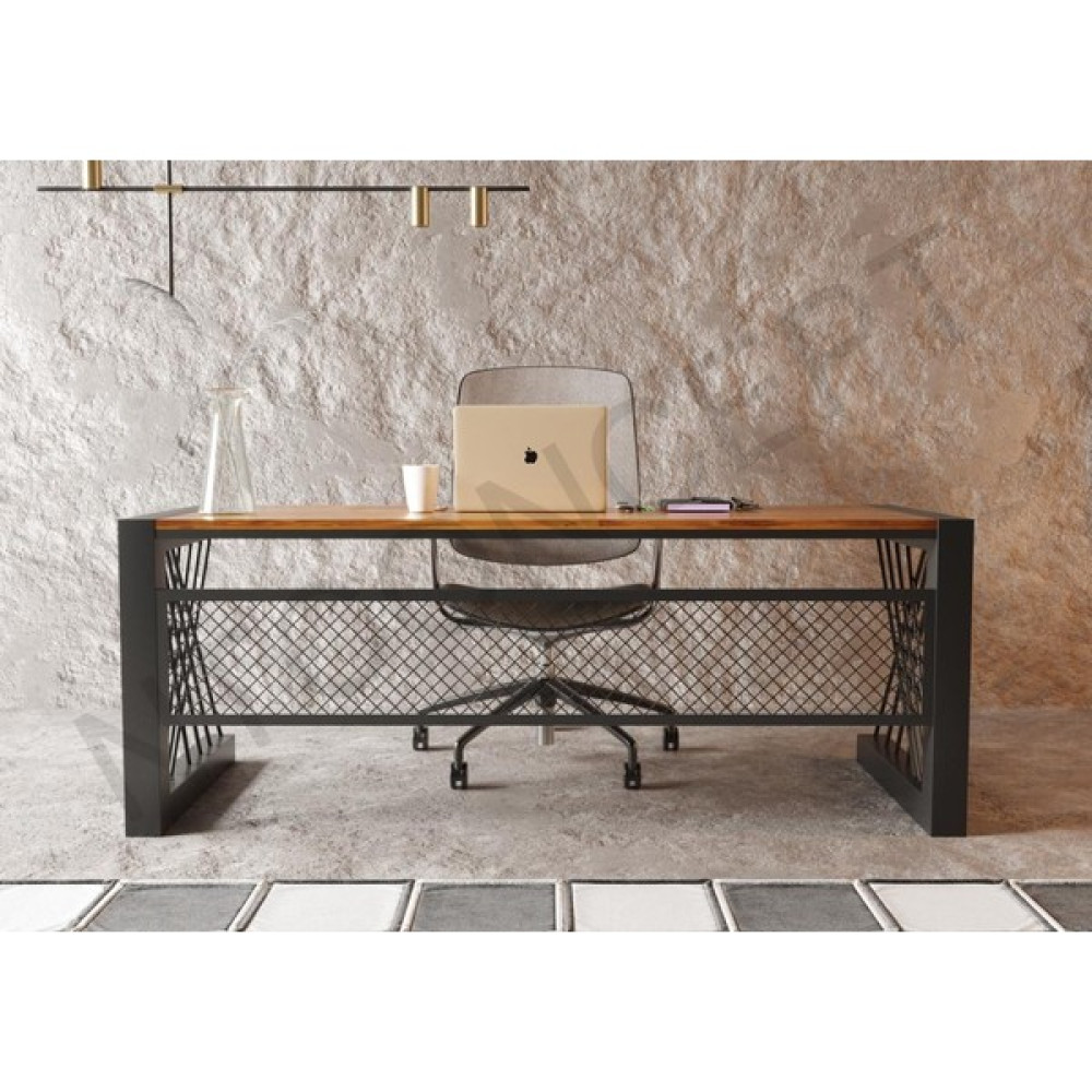 Ntconcept Asya Masif Ağaç Ofis ve Çalışma Masası - Ebat Seçenekli - 85x170 cm - Açık Ceviz Çalışma Masası Fiyatı