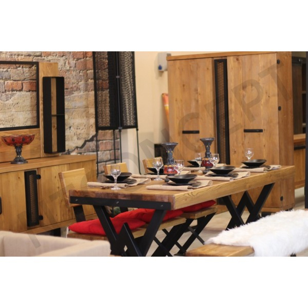Ntconcept Doğal Ahşap Masa TAKIMI(100CM-210CM MASA+210CM Bank+4 Sandalye) - 100-210masa+210bank+4 Yemek & Mutfak Masası Fiyatı