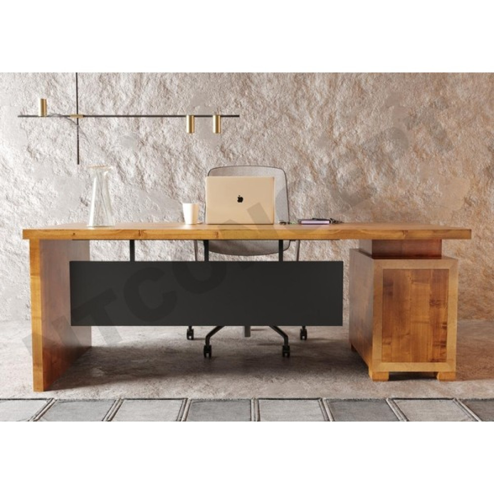 Ntconcept Ken Masif Ağaç Ofis ve Çalışma Masası - Ebat Seçenekli - 100x210 cm - Açık Ceviz Çalışma Masası Fiyatı