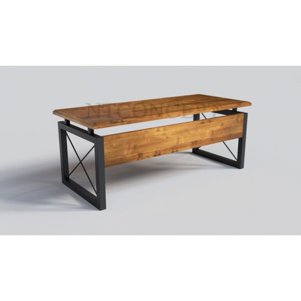Ntconcept Lina Masif Ağaç Ofis ve Çalışma Masası - Ebat Seçenekli - 85x180 cm - Açık Ceviz Çalışma Masası Fiyatı