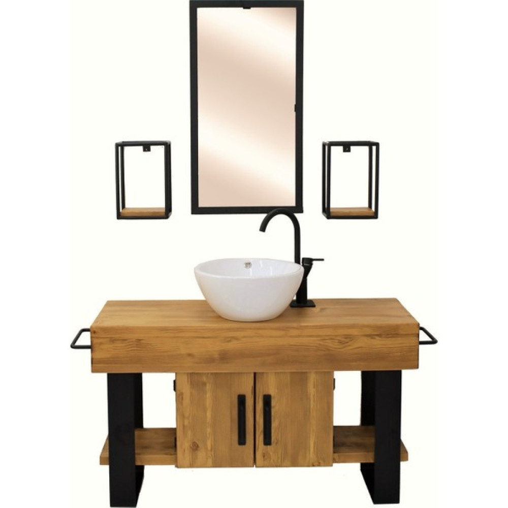 Ntconcept Masif Ağaç Lavabo Dolabı - Masif Ahşap - 70 cm Banyo Dolabı / Mobilyası Fiyatı