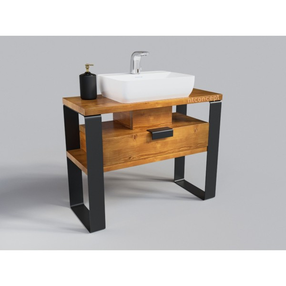 Ntconcept Masif Ahşap Lavabo Dolabı - 90 cm x 41 cm x h78 cm Banyo Dolabı / Mobilyası Fiyatı