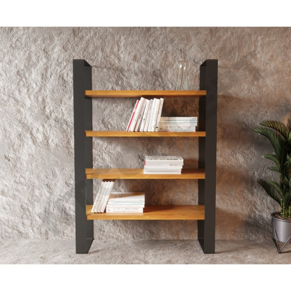 Ntconcept Nia Masif Ağaç Kitaplık-Vitrin(En 200CM) - e200cm-h180cm-d31cm - Renkli Kitaplık Fiyatı