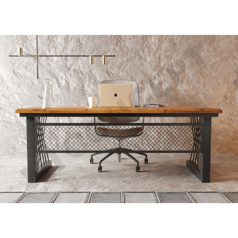Ntconcept Onix Masif Ağaç Ofis ve Çalışma Masası - Ebat Seçenekli - 75x160 cm - Açık Ceviz Çalışma Masası Fiyatı