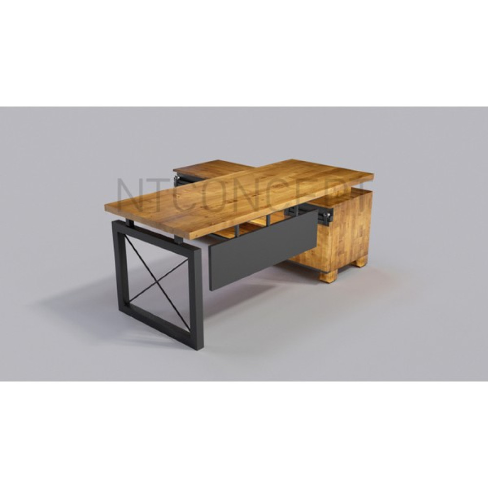 Ntconcept Rez Doğal Ahşap Modüllü Ofis Masası - Ebat Seçenekli - 85x220 cm - Açık Ceviz Çalışma Masası Fiyatı