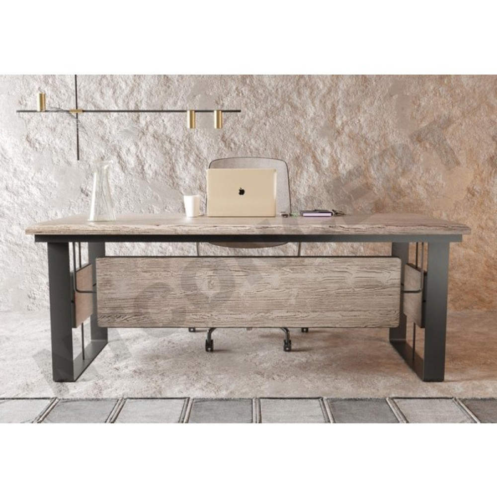 Ntconcept Shi Masif Ağaç Ofis ve Çalışma Masası - Ebat Seçenekli - 85x160 cm - Açık Ceviz Çalışma Masası Fiyatı