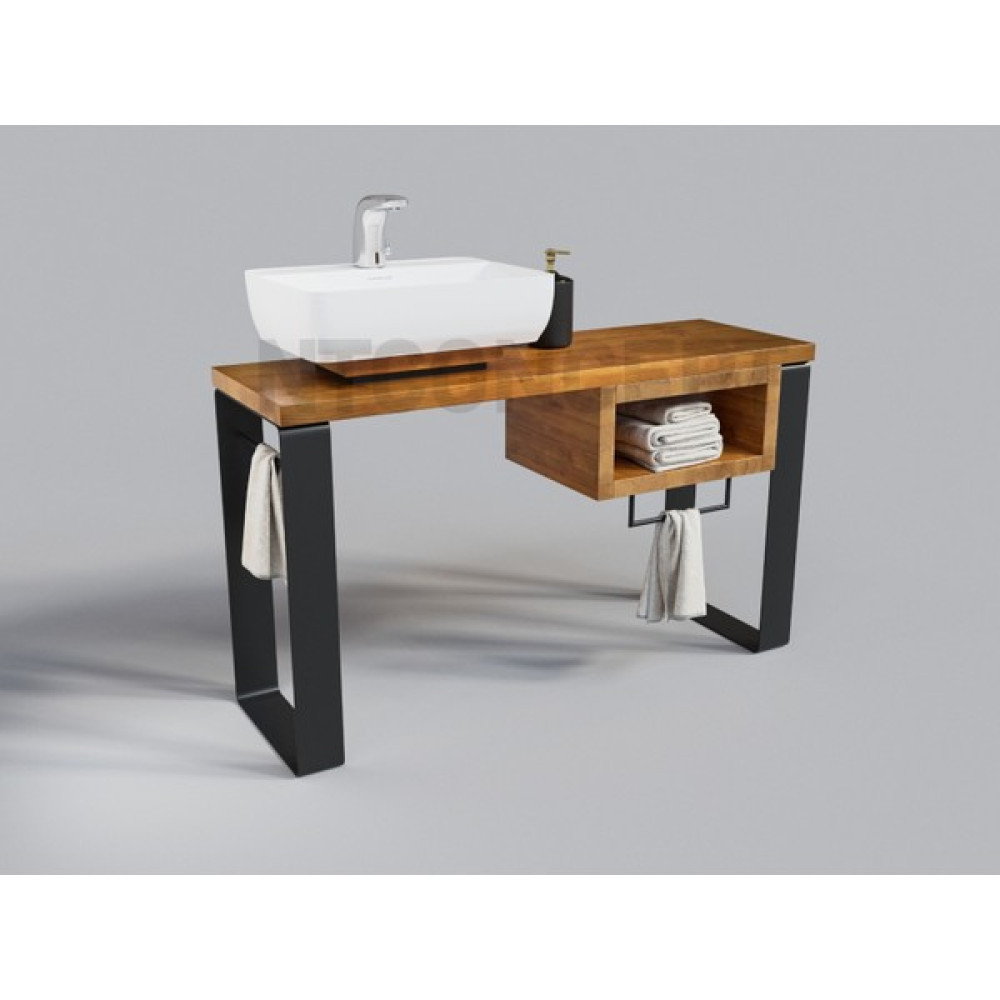 Ntconcept Sin Masif Ahşap Lavabo Dolabı Hilton - 110 cm - Açık Ceviz Banyo Dolabı / Mobilyası Fiyatı