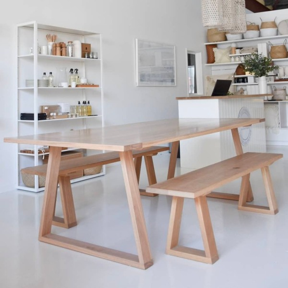 Nte Wood Ntewood Strong Ahşap Yemek Masası ve 2 Adet Ahşap Bench NTE011 - 190x90x75 Bahçe Masası Fiyatı