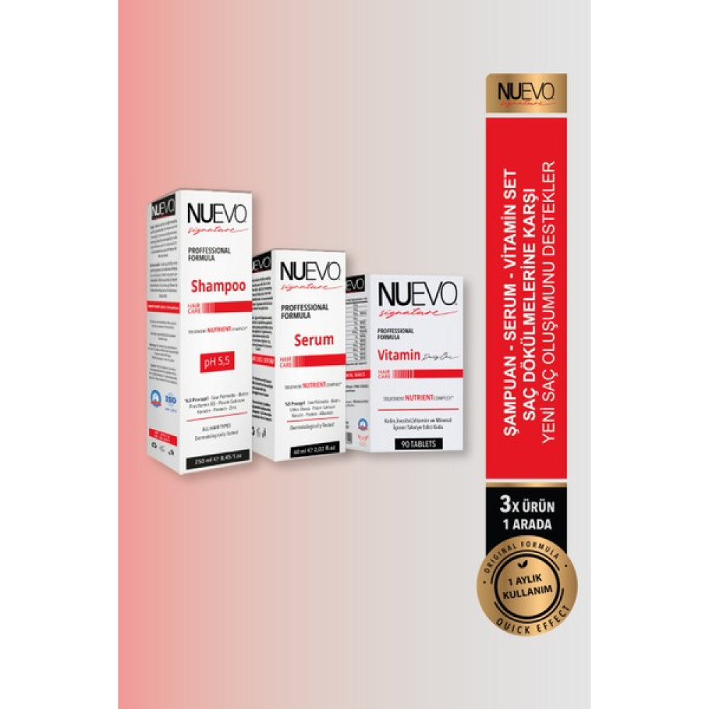 Nuevo Signature Şampuan Serum Vitamin Set 3 Ürün 1 Arada Saç Bakım Maskeleri & Serumlar & Spreyler Fiyatı