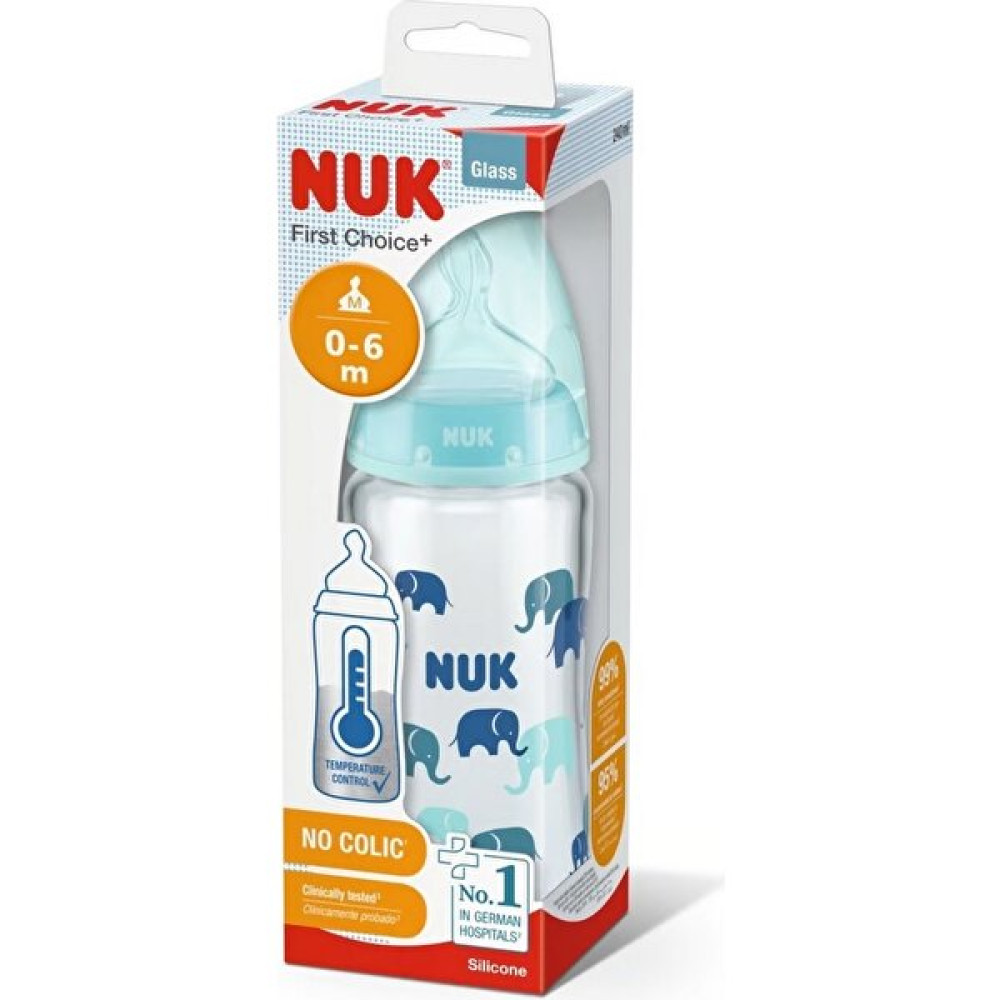 Nuk First Choice Plus Pp Isı Göstergeli Biberon 240 ml - Turkuaz Biberon Fiyatı