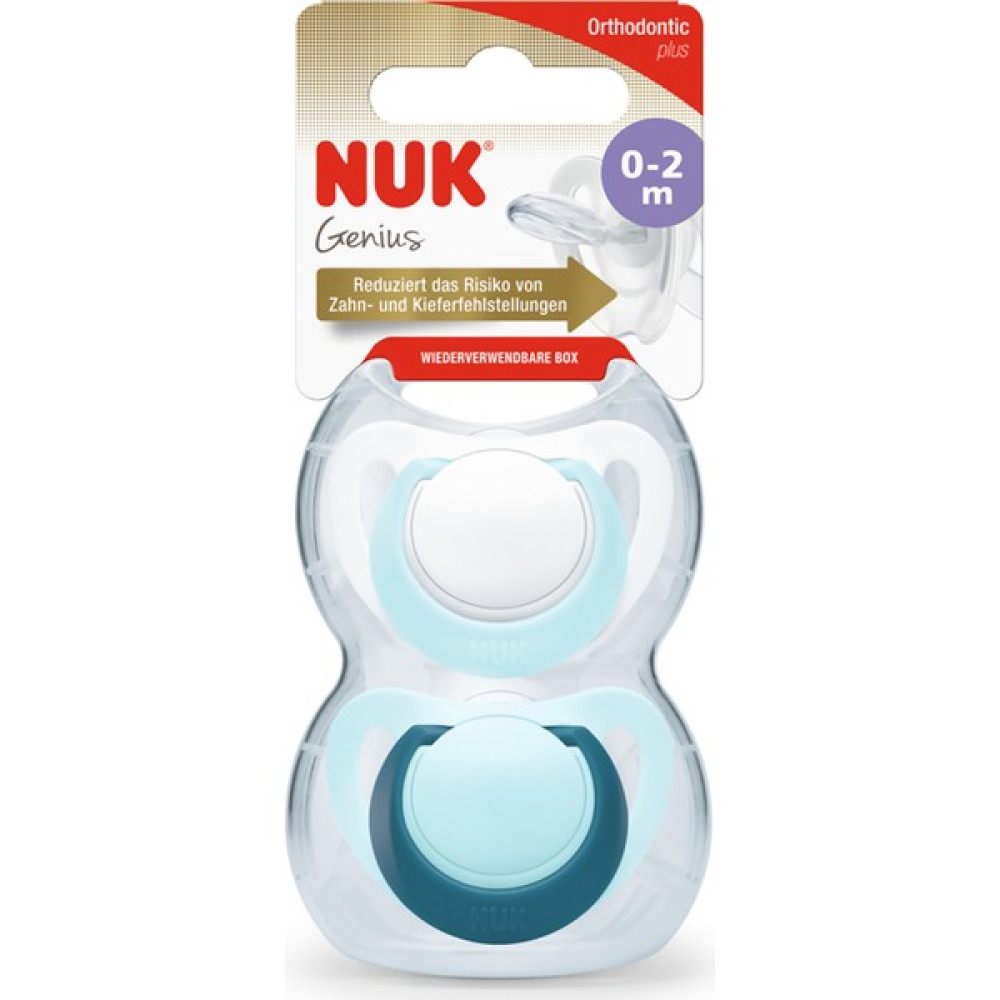 Nuk No:0 Silikon Emzik Genius 2'li - Saklama Kutulu Turkuaz - 0 - 6 Ay Emzik Fiyatı