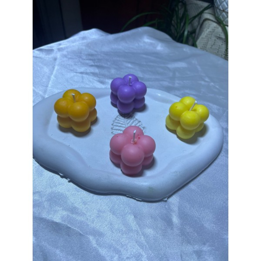 Numcandle 10 tane Bubble Mum ve Tepsi - Renkli - 1 Adet Dekoratif Mum Fiyatı