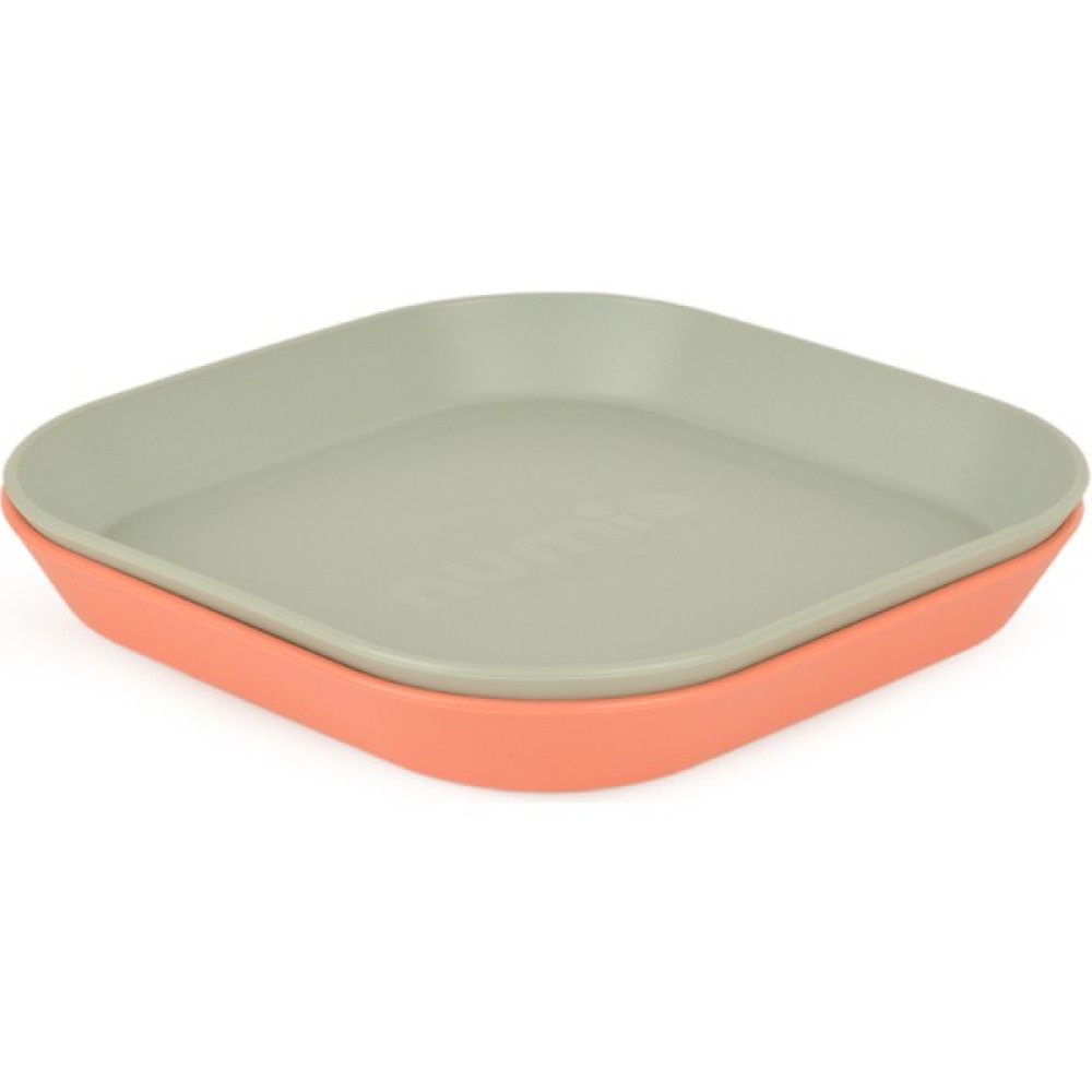Numio Kare Tabak 2 Li & Sage Green - Peach - Adaçayı Yeşili - Şeftali Mama Seti Fiyatı