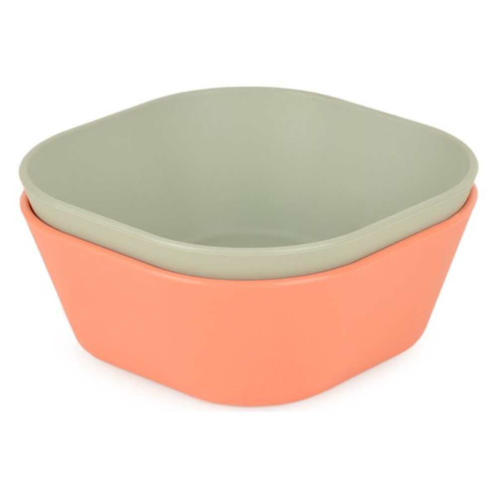 Numio Kare Yemek Kasesi 2 Li & Sage Green - Peach - Adaçayı Yeşili - Şeftali Mama Seti Fiyatı
