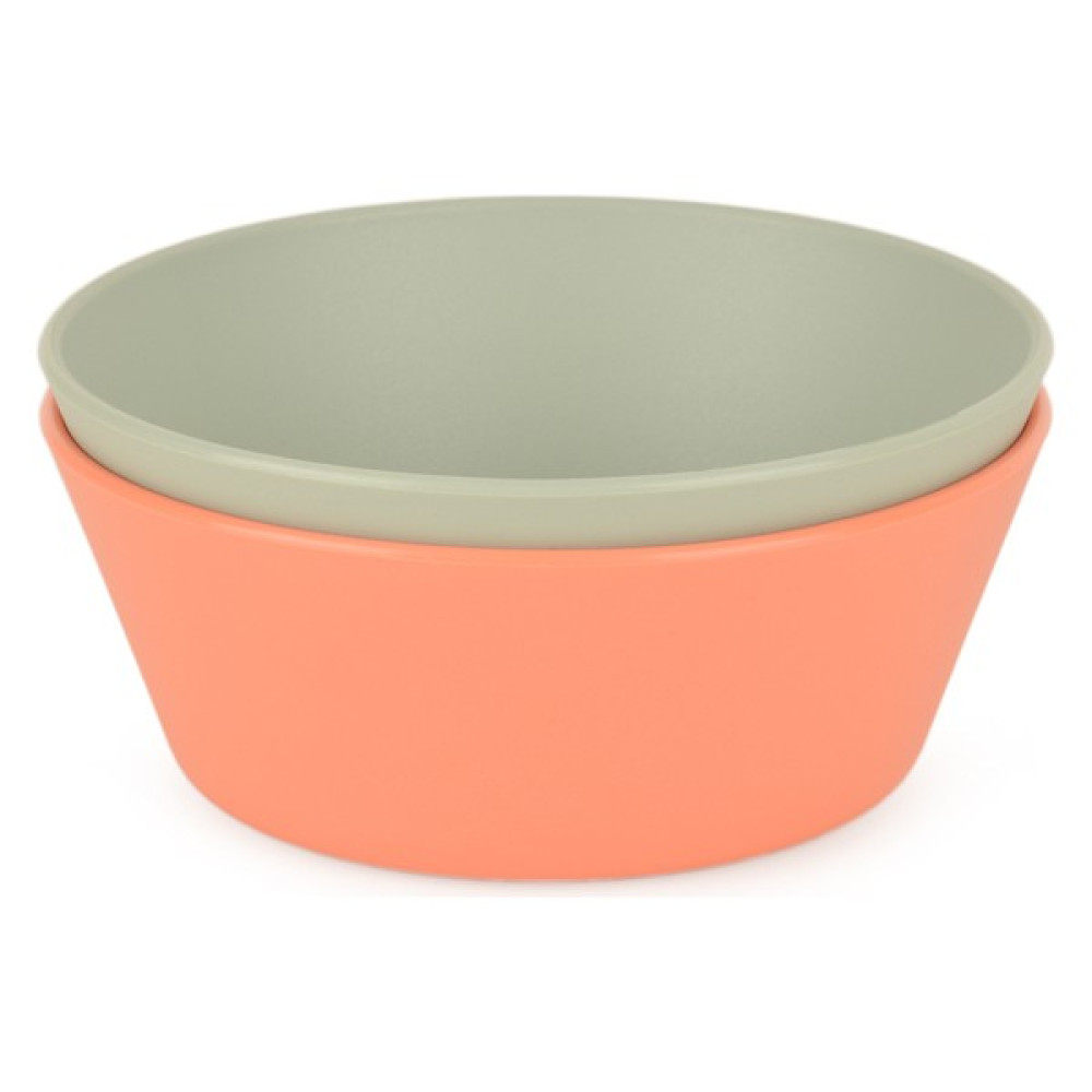Numio Yuvarlak Kase 2 Li & Sage Green - Peach - Adaçayı Yeşili - Şeftali Mama Seti Fiyatı