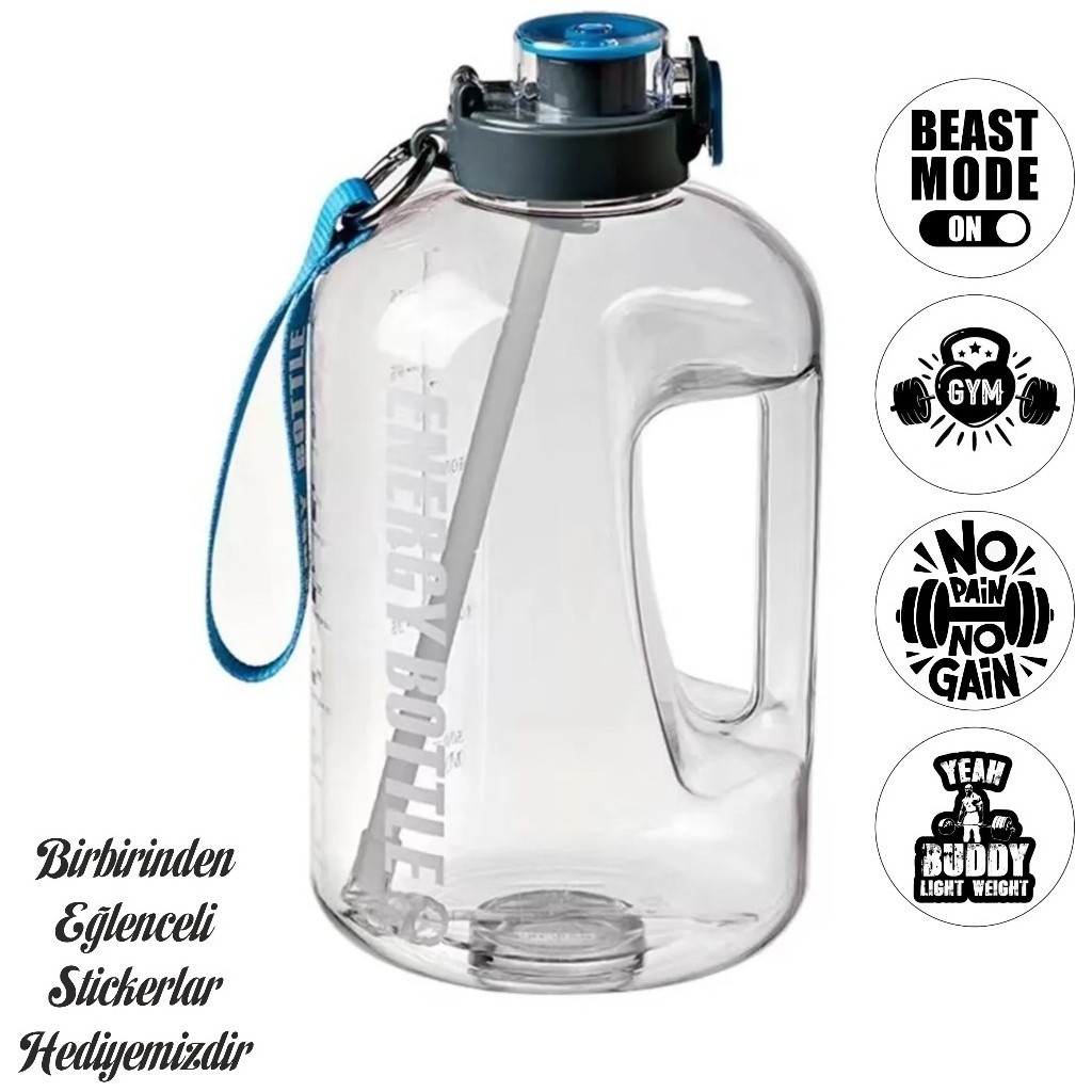 Numune Market Suhvee Sporcu Su Matarası Su Matarası Bpa Free 2l Suluk Gym Matara - Beyaz - 2.5L Suluk Fiyatı