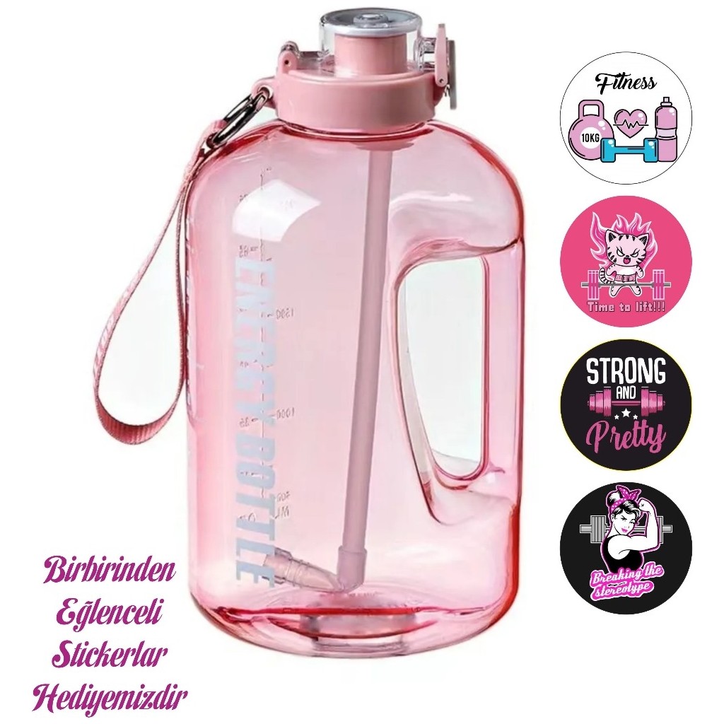 Numune Market Suhvee Sporcu Su Matarası Su Matarası Bpa Free 2l Suluk Gym Matara - Pembe - 2.5L Suluk Fiyatı