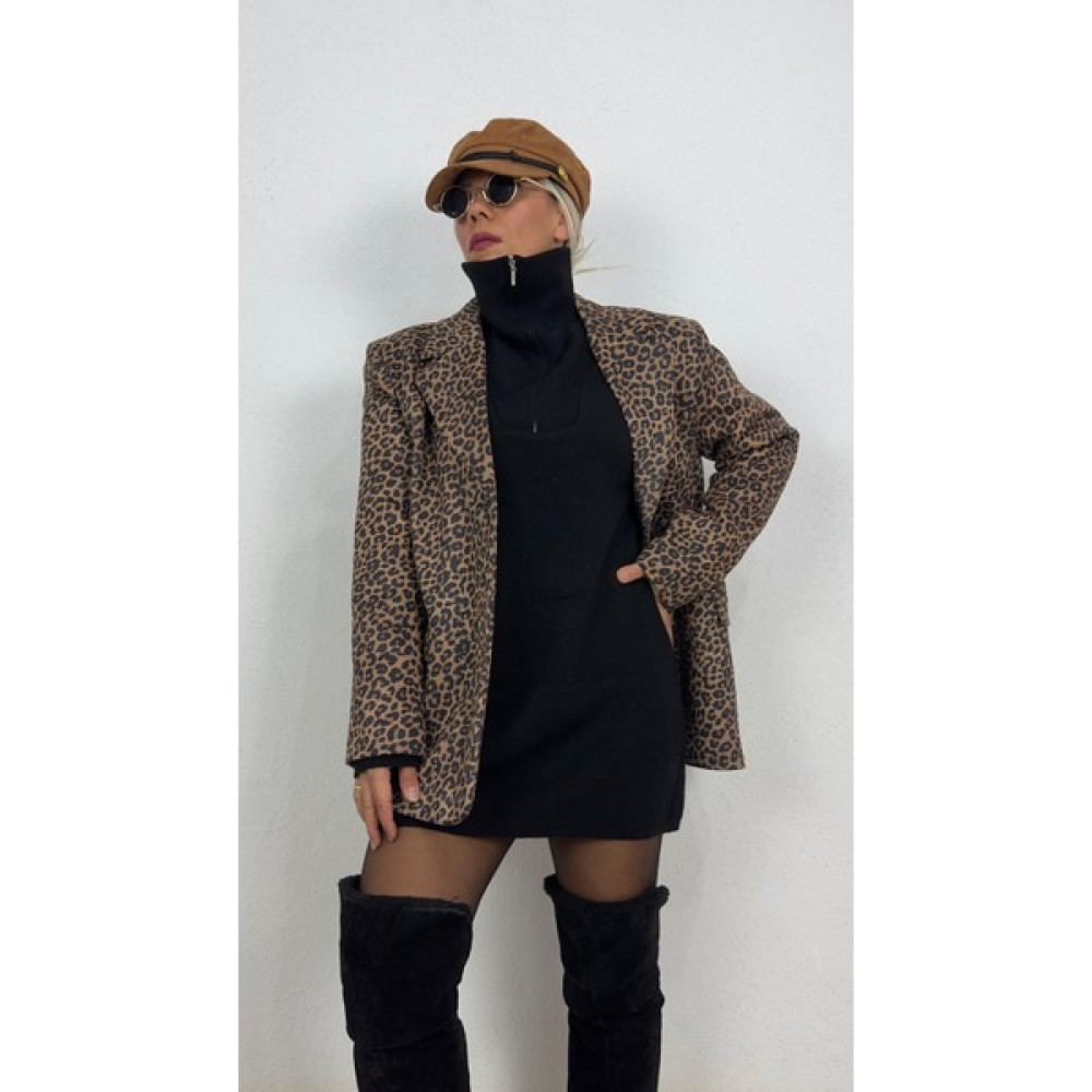 Nunu365com Leopar Süet Ceket Bayan Ceket Fiyatı