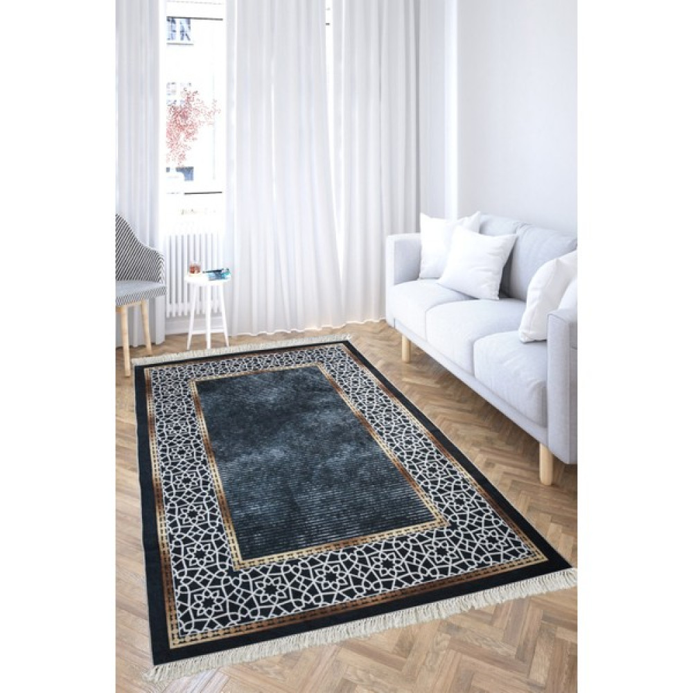 Nur Home Tekstil Dekoratif Labirent Model Kaydırmaz Dot Taban Halı - Renkli - 160 x 230 cm Ev Tekstili Fiyatı