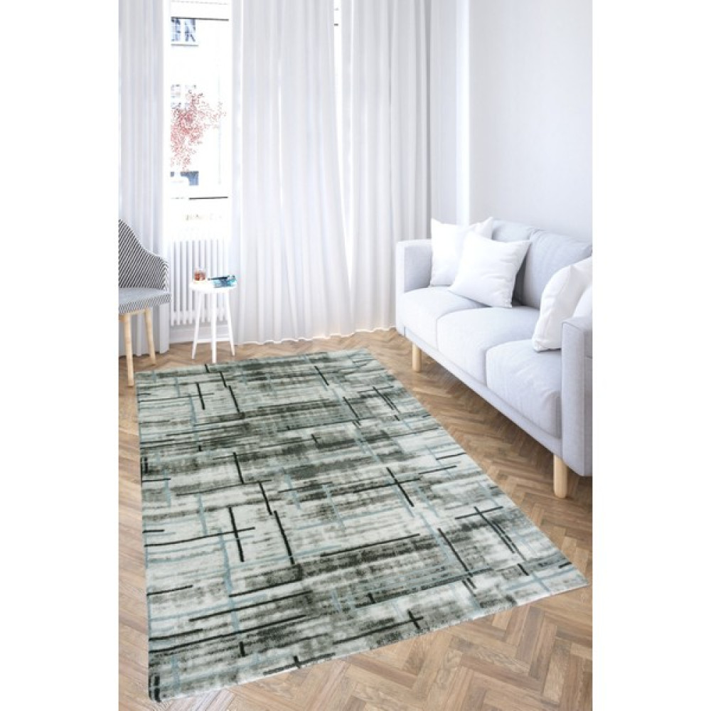Nur Home Tekstil Lastikli Halı Örtüsü Mine Mode Nrh-74 - 150 x 233 cm - Haki - Bej Salon & Oturma Odası Tekstili Fiyatı