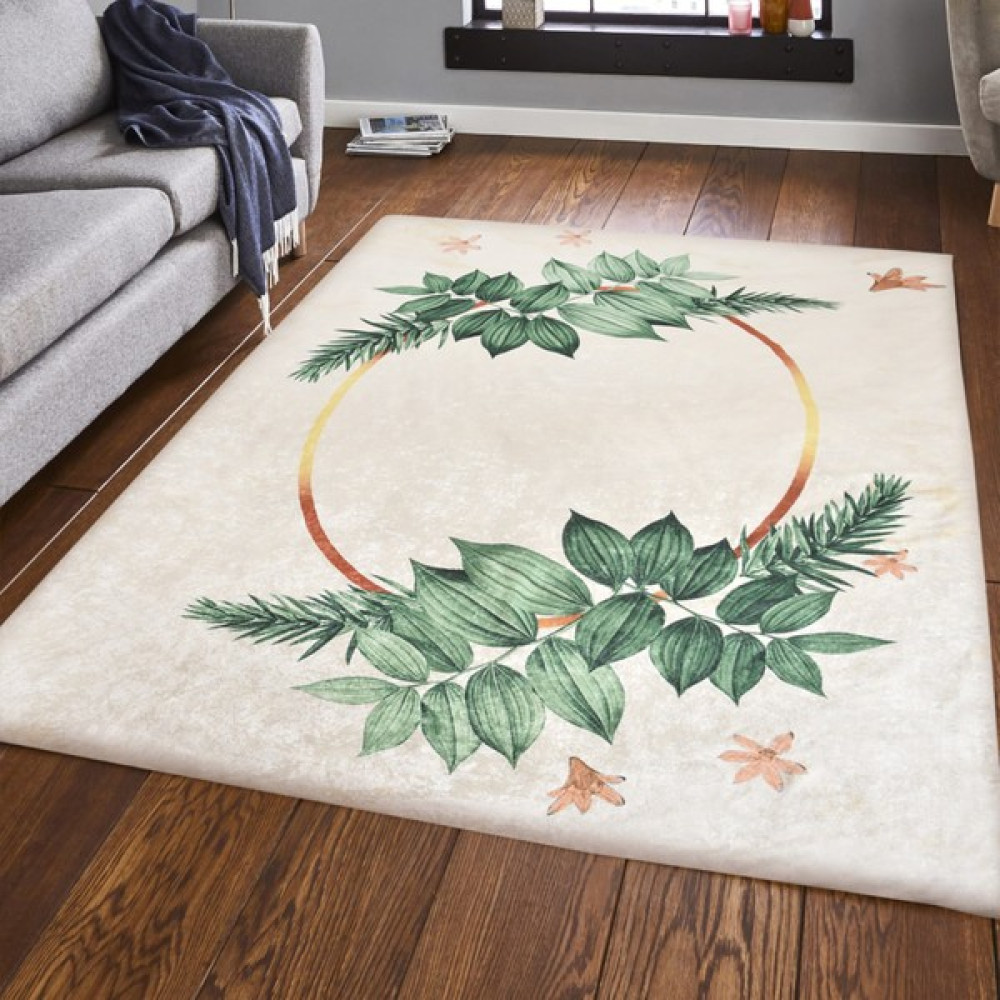 Nur Home Tekstil Süngerli Kadife Lastikli Halı Örtüsü, Eliptik Nrh-70 - 150 x 230 cm - Renkli Salon & Oturma Odası Tekstili Fiyatı