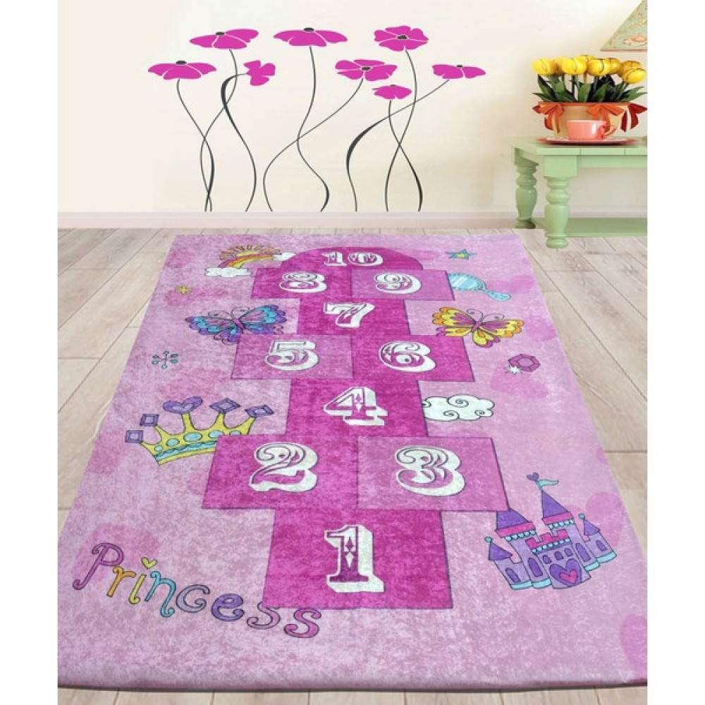 Nur Home Tekstil Süngerli Kadife Lastikli Halı Örtüsü Nrh-37 Prenses - 150 x 230 cm - Pembe Salon & Oturma Odası Tekstili Fiyatı
