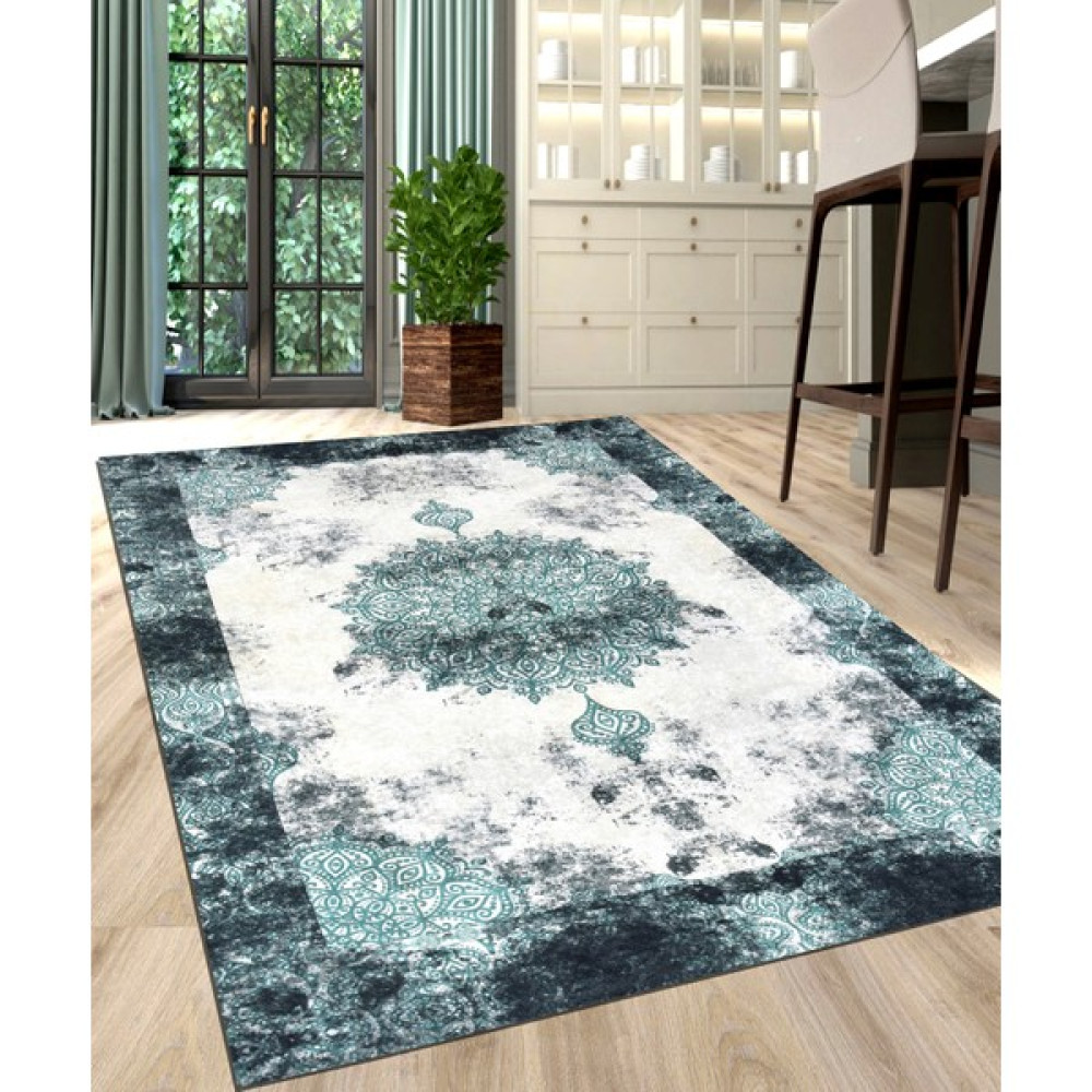 Nur Home Tekstil Süngerli Kaymaz Lastikli Halı Örtüsü Nrh-32 Yeşil Sultan - 150 x 233 cm Salon & Oturma Odası Tekstili Fiyatı
