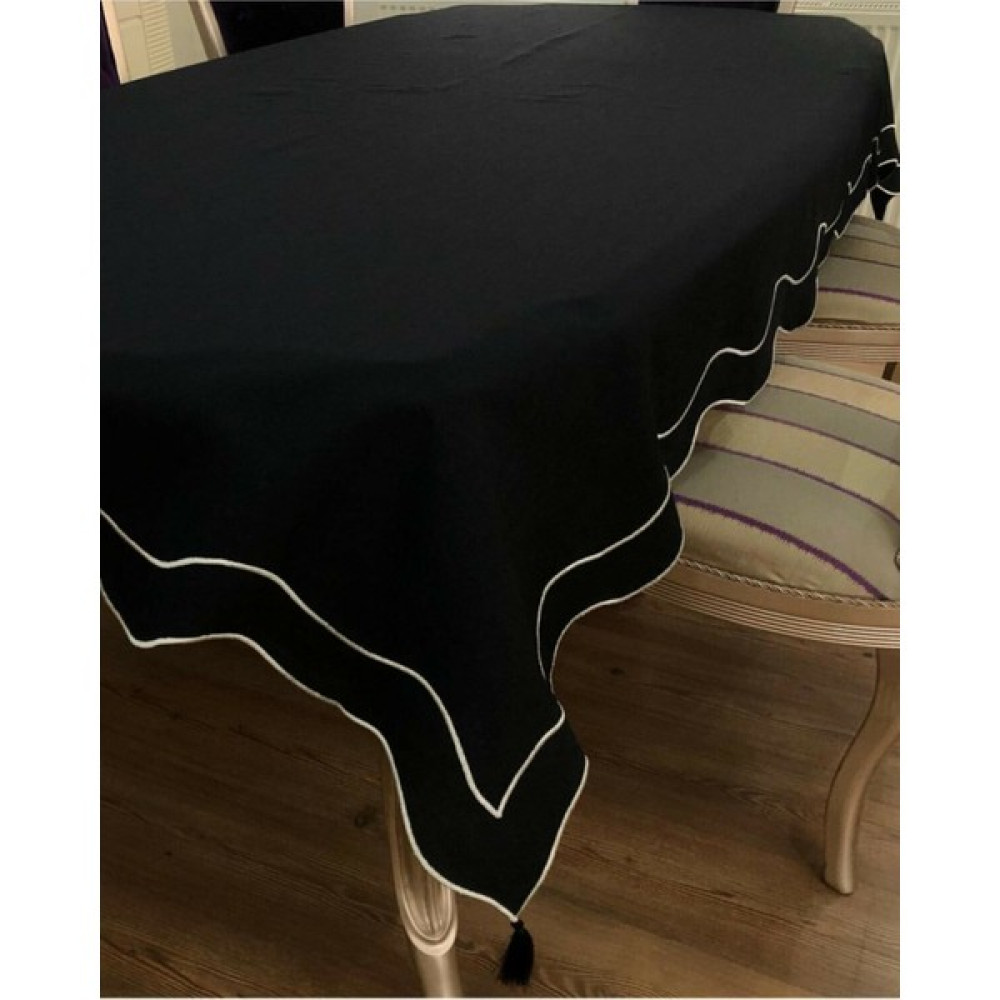 Nur Homing Siyah Wave Masa Örtüsü - 160 x 260 cm Masa Örtüsü Fiyatı