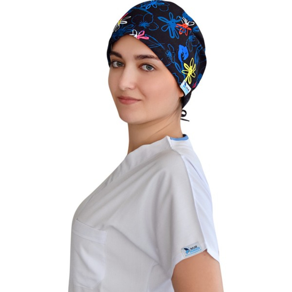 Nur Ortopedi Lacivert Çiçekler Temalı Doktor Hemşire Bonesi Medikal Ürünler Fiyatı