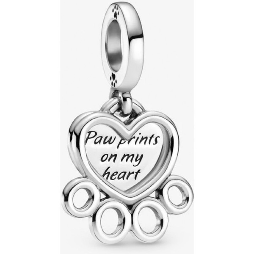 Nur Silver Kalp ve Pati İzi Sallantılı Gümüş Charm NUR-BL00268 Saat ve Bileklik Aksesuarı Fiyatı