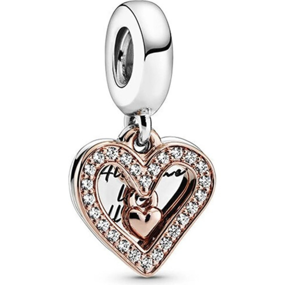 Nur Silver Sallantılı Kalp Gümüş Charm NUR-BL01309 Saat ve Bileklik Aksesuarı Fiyatı