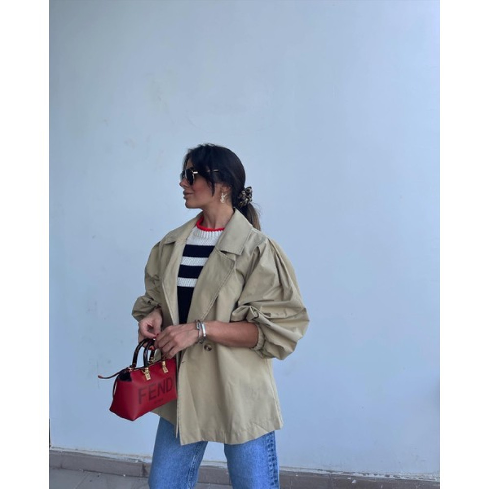 Nur Sönmez Fashion Balon Kol Kısa Trençkot Kadın Trençkot Fiyatı