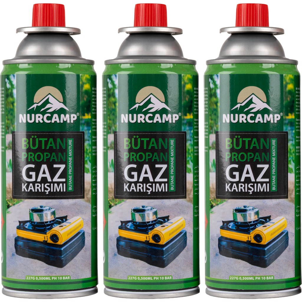 Nurcamp Bütan Propan Gaz Kartuşu 227GR KTS227-3'LÜ Tonerler Fiyatı