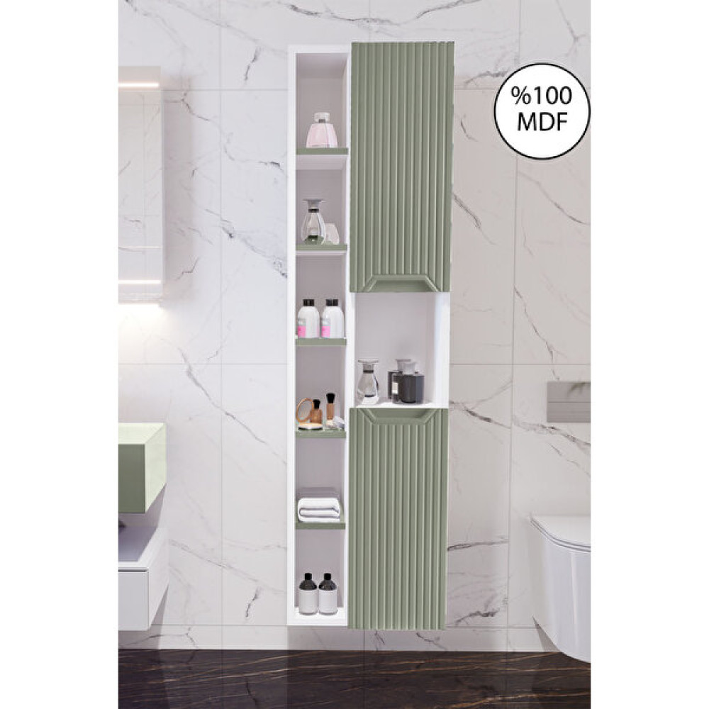 Nurcelant Çok Amaçlı Banyo Mutfak Kiler Erzak Boy Dolabı Mdf Açık Yeşil Banyo Dolabı / Mobilyası Fiyatı