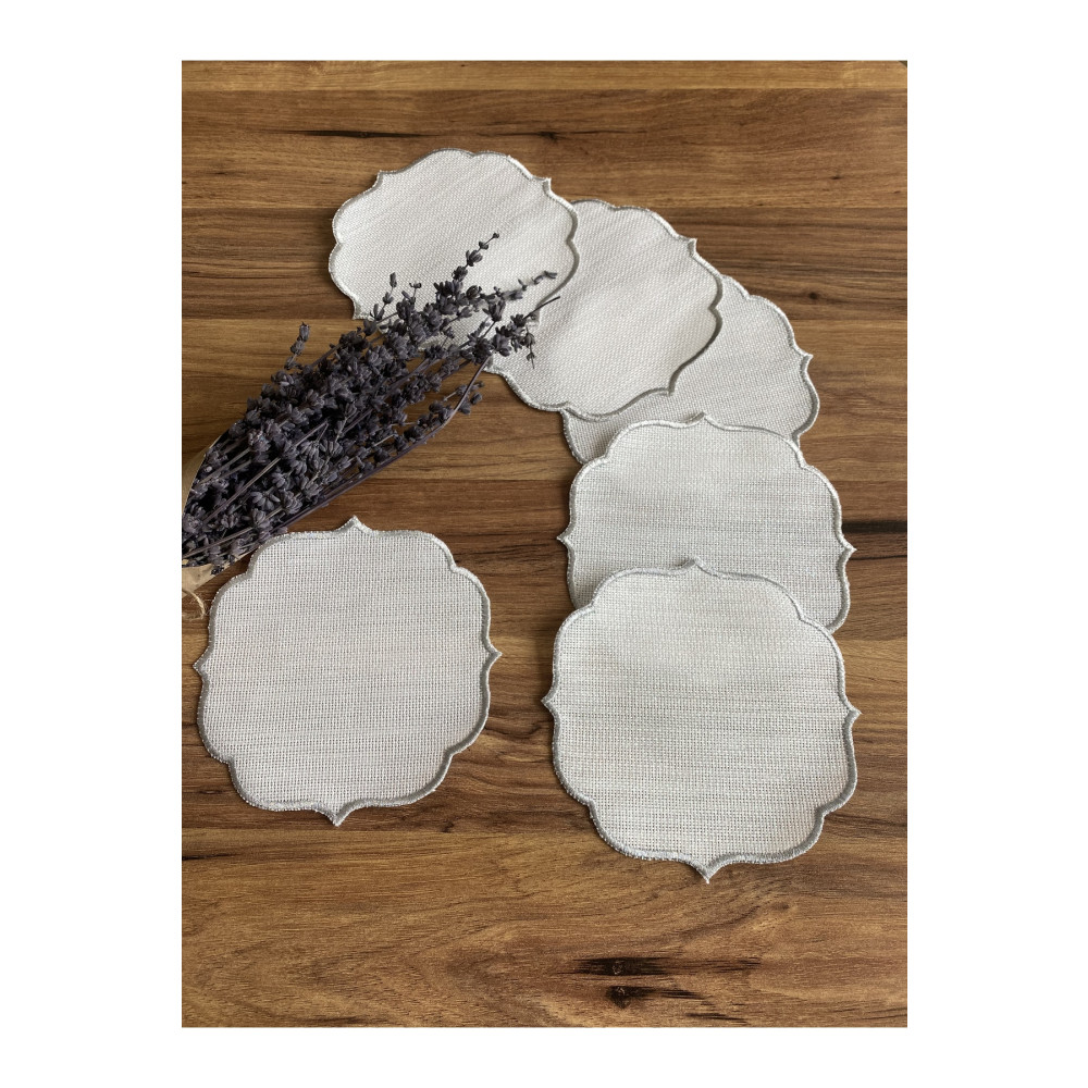 Nurhanhome 6 Adet Etamin Işlemeye Uygun Linen Keten Kumaş Gümüş Renk Kahve Yanı Kokteyl Sunum Peçete Runner Fiyatı