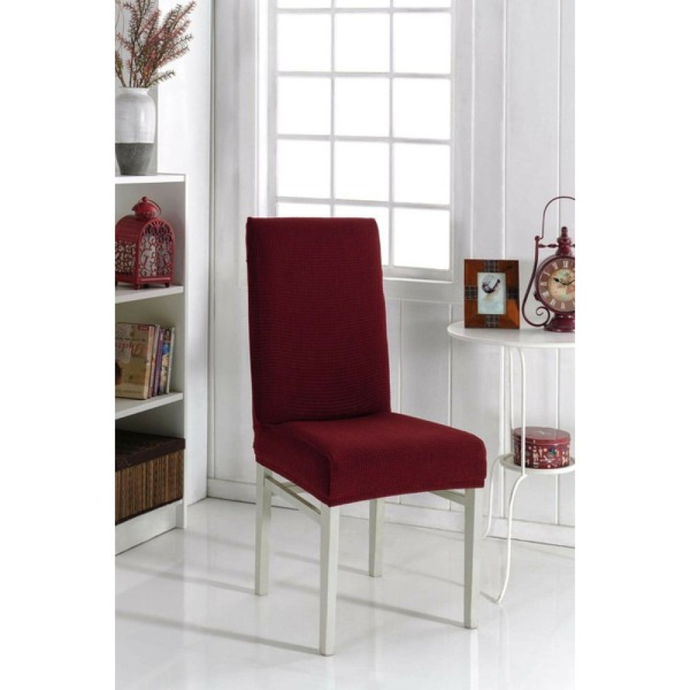 Nurlan 1 Adet Likrali Sandalye Kılıfı, Sandalye Örtüsü Yıkanabilir Piti Kare Desen - 35 x 45 cm - Bordo Koltuk & Kanepe Örtüsü Fiyatı