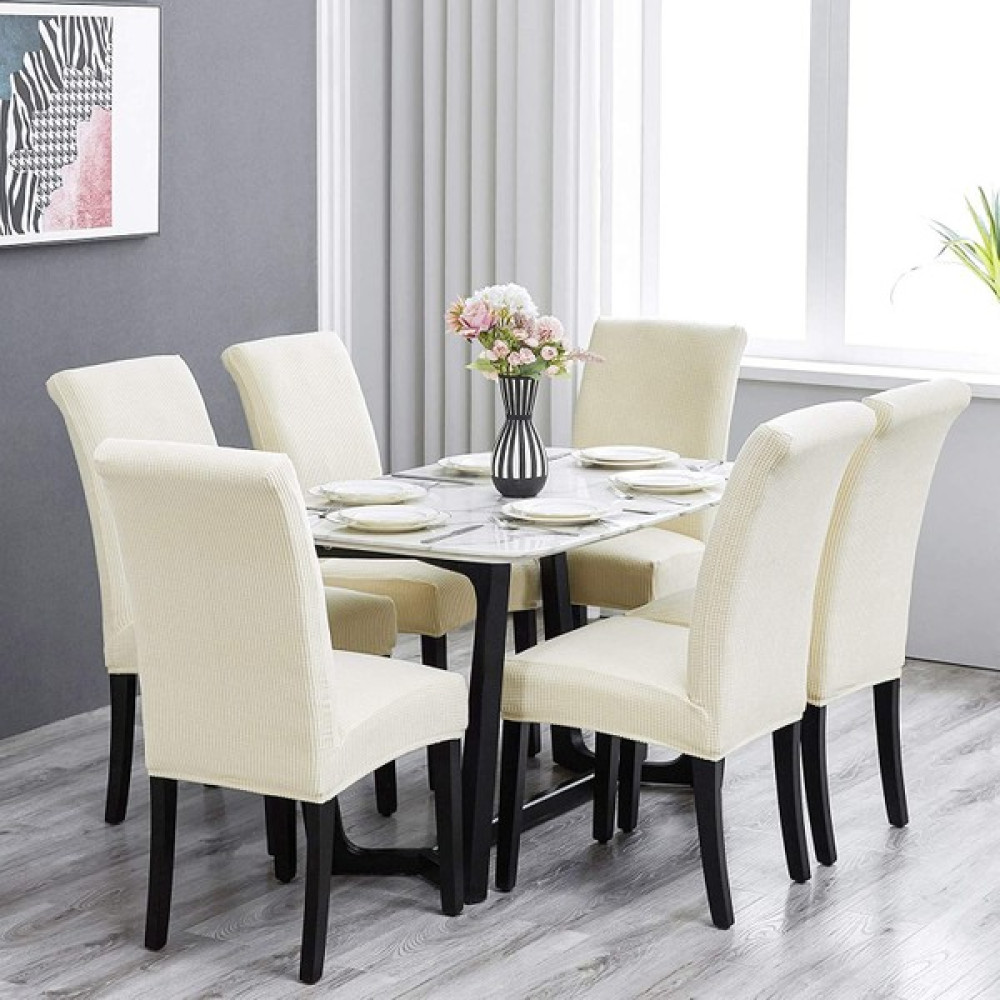 Nurlan 1 Adet Likrali Sandalye Kılıfı, Sandalye Örtüsü Yıkanabilir Piti Kare Desen - 35 x 45 cm - Krem Koltuk & Kanepe Örtüsü Fiyatı