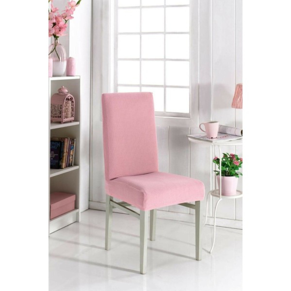 Nurlan 1 Adet Likrali Sandalye Kılıfı Sandalye Örtüsü Yıkanabilir Piti Kare Desen - 35 x 45 cm - Pudra Koltuk & Kanepe Örtüsü Fiyatı