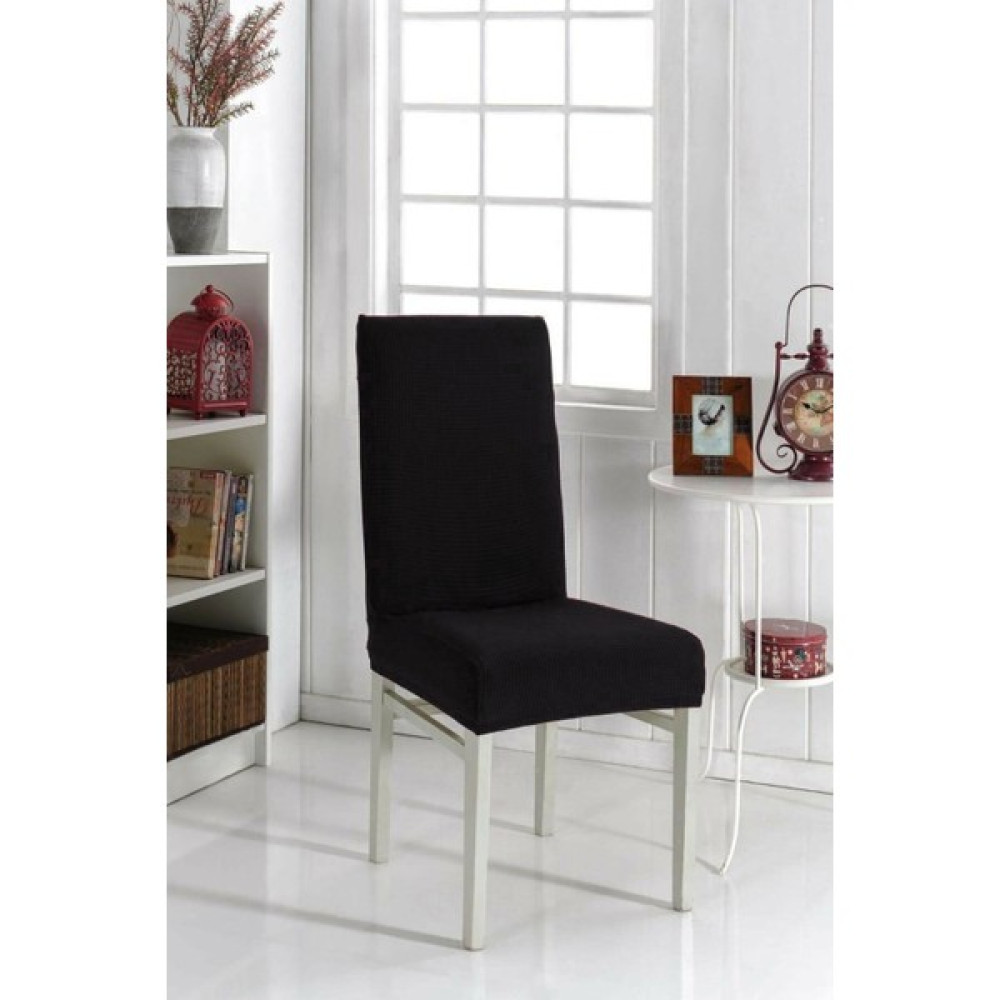 Nurlan 1 Adet Likrali Sandalye Kılıfı Sandalye Örtüsü Yıkanabilir Piti Kare Desen - 35 x 45 cm - Siyah Koltuk & Kanepe Örtüsü Fiyatı