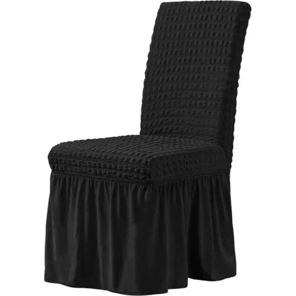 Nurlan 1'li Bürümcük Etekli Sandalye Kılıfı, Sandalye Örtüsü - 35 x 48 cm - Siyah Koltuk & Kanepe Örtüsü Fiyatı