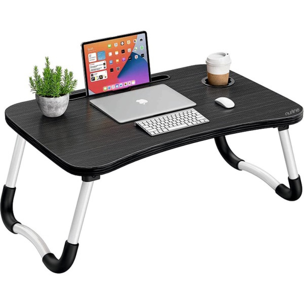 Nurline Laptop Masası Yatak Masası Portatif Katlanır Laptop Masası Çalışma Masası Kamp Masası Hasta Masası - 60x40 - Siyah Sehpa Fiyatı