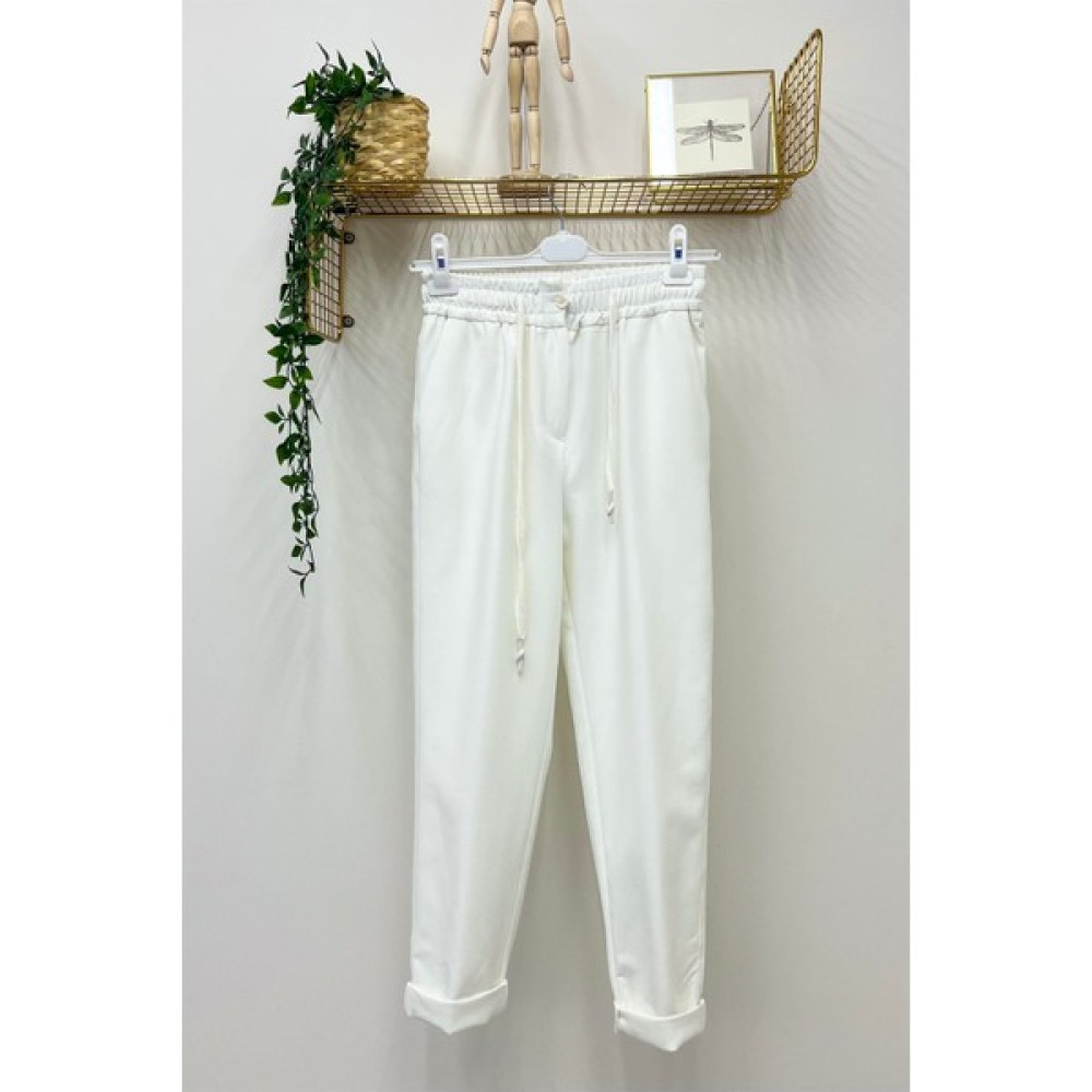 Nurneva Neva Model Pantolon - 3000 - Beyaz Kadın Pantolon Fiyatı