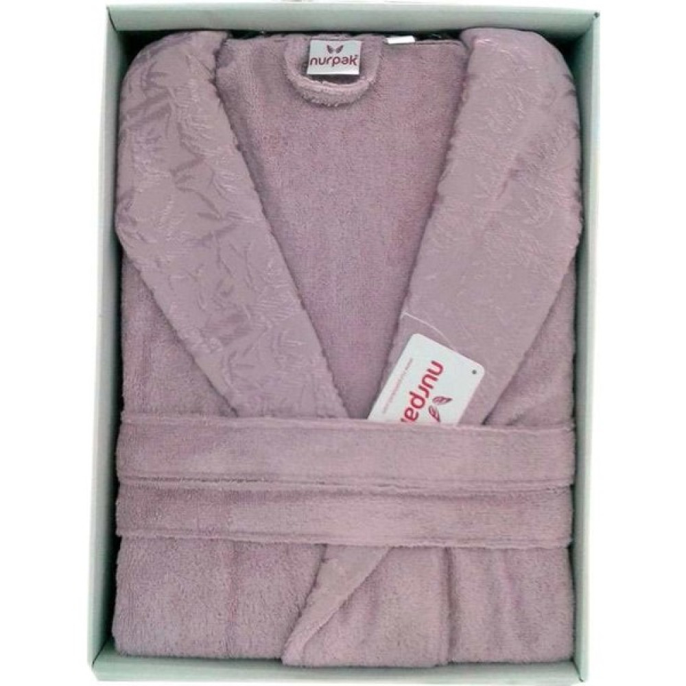 Nurpak Büyük Beden Bambu Bornoz Nurpak Gül Kurusu - 3XL Bornoz Fiyatı