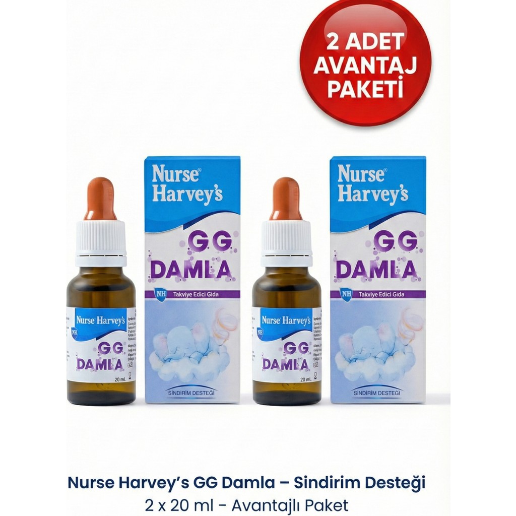 Nurse Harvey's Gg Damla 20 ml x 2 Adet - Bebekler Için Sindirim Desteği Avantaj Paketi Diğer Fiyatı