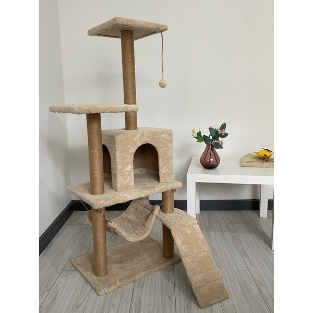 Nursoft B-07 Hamaklı Yuvalı Lüx Kedi Tırmalama Evi-Bej - Bej Evcil Hayvan Ürünleri Fiyatı