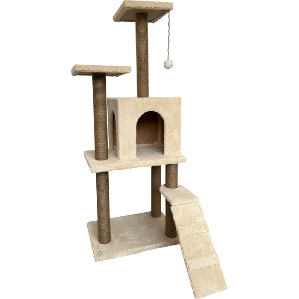 Nursoft B-08 Kedi Tırmalama Kedi Evi ve Kedi Oyun Evi - Bej Evcil Hayvan Ürünleri Fiyatı